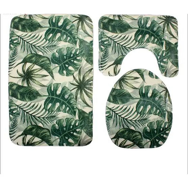 3pcs Set Anti Slip Bathroom Printable Blank Bath Mats Rugs Carpets Set Shower Mat