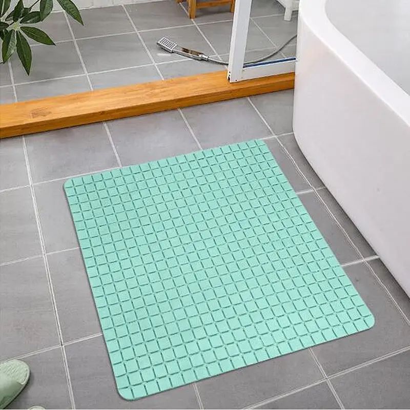 Hot Selling Square Bath Shower Tub Mat for Bathroom Non Slip Bathtub Mats with Suction Cups and Drain Holes
