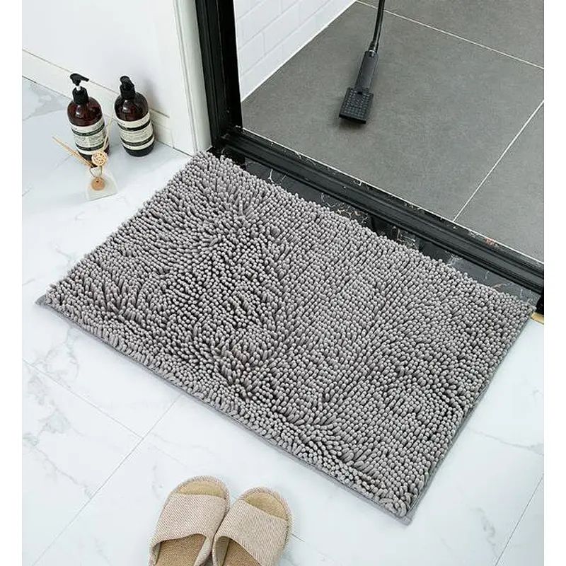 Modern Design Chenille Bath Mat Hotel Shower Bathroom Rug Anti Slip Foot Chenille Bath Mat