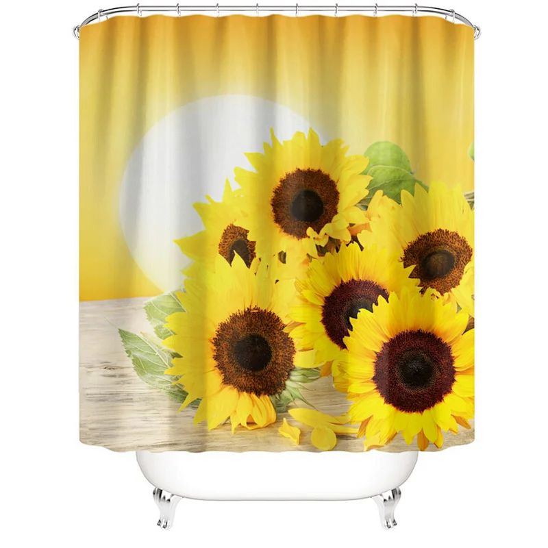 Printing Window Curtain Waterproof Plastic Curtain Lightweight Shower Liner 1