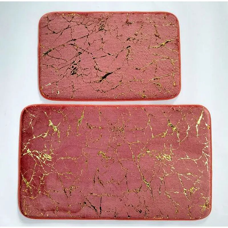 Wholesale Soft Bathroom Mat Washable Microfiber Non Slip Bathroom Rug Set 1