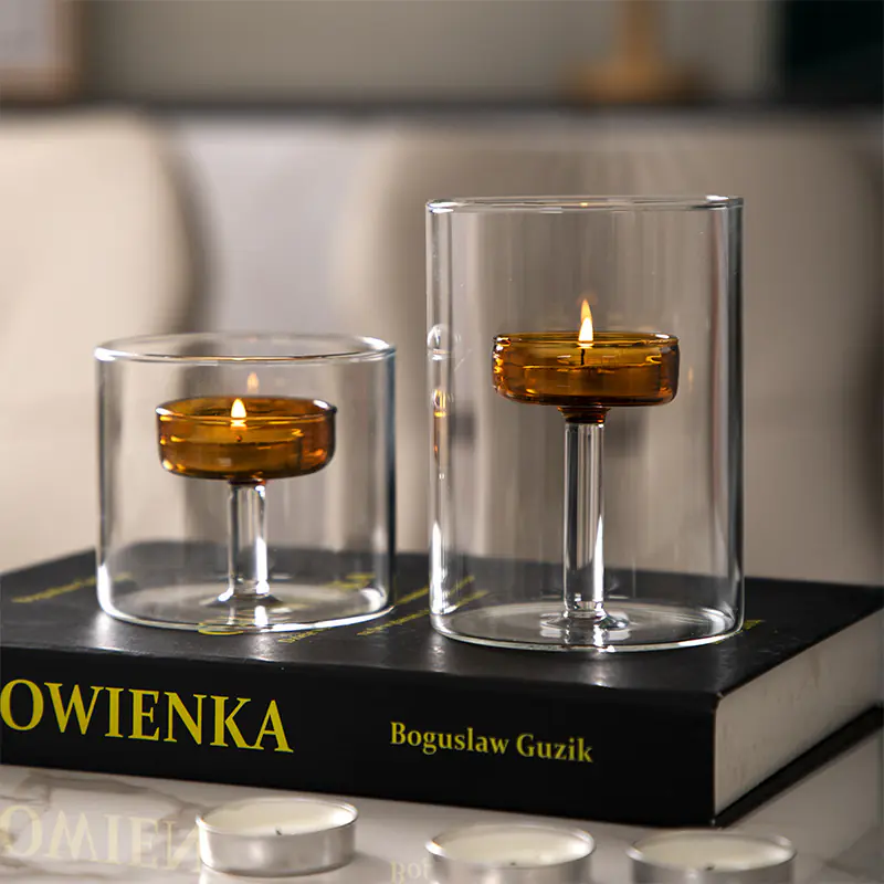 Glass Tube Candle Holder