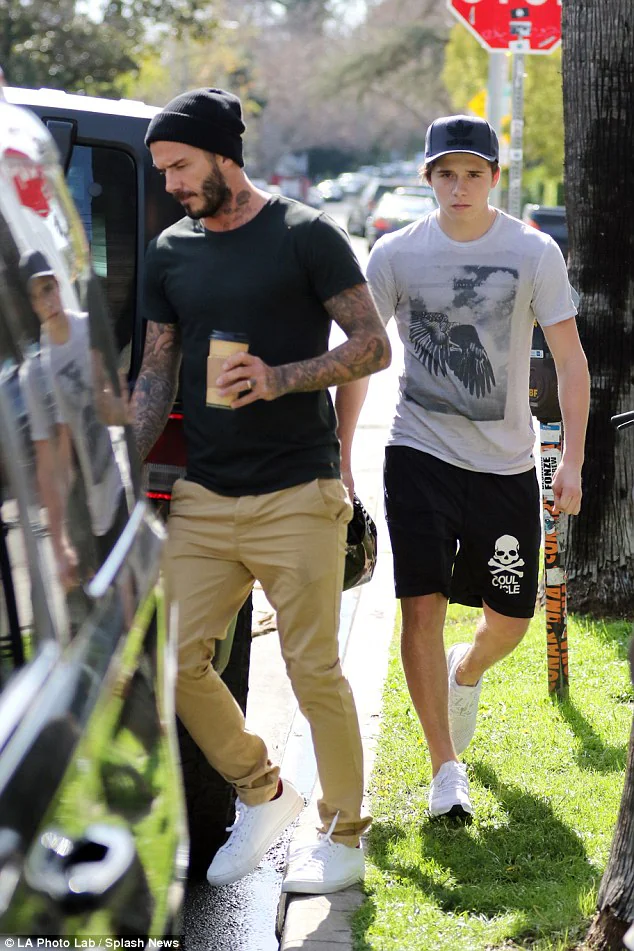 David Beckham wearing chinos