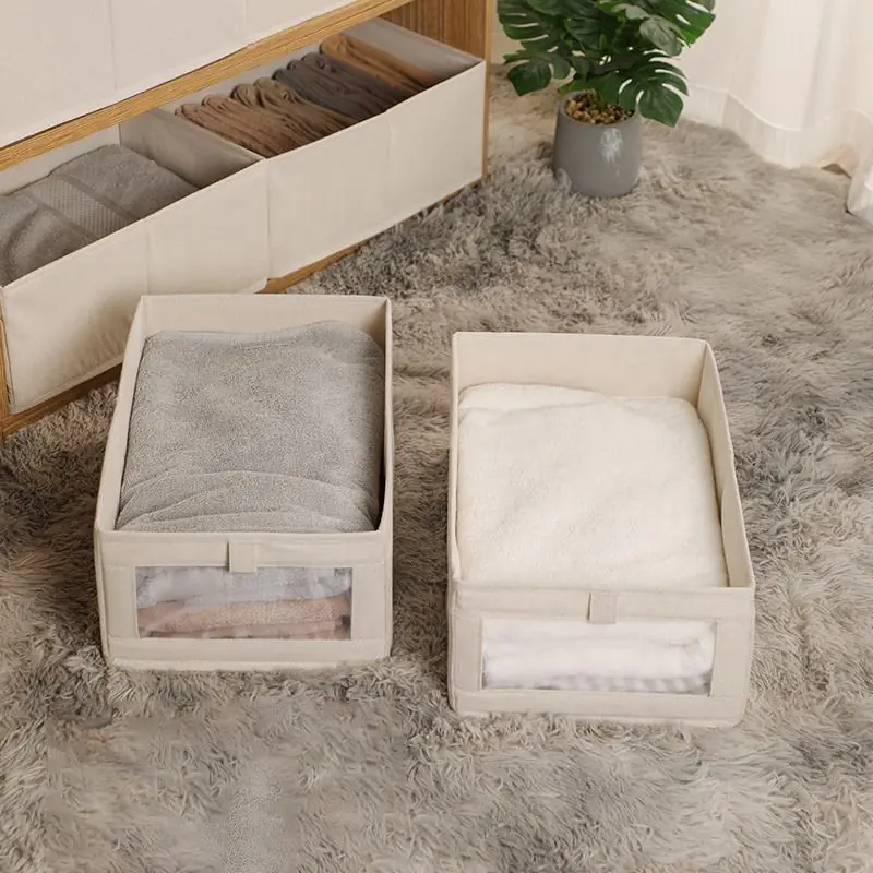 Fabric Foldable Storage Basket with Clear Window (4) 2026030505424726