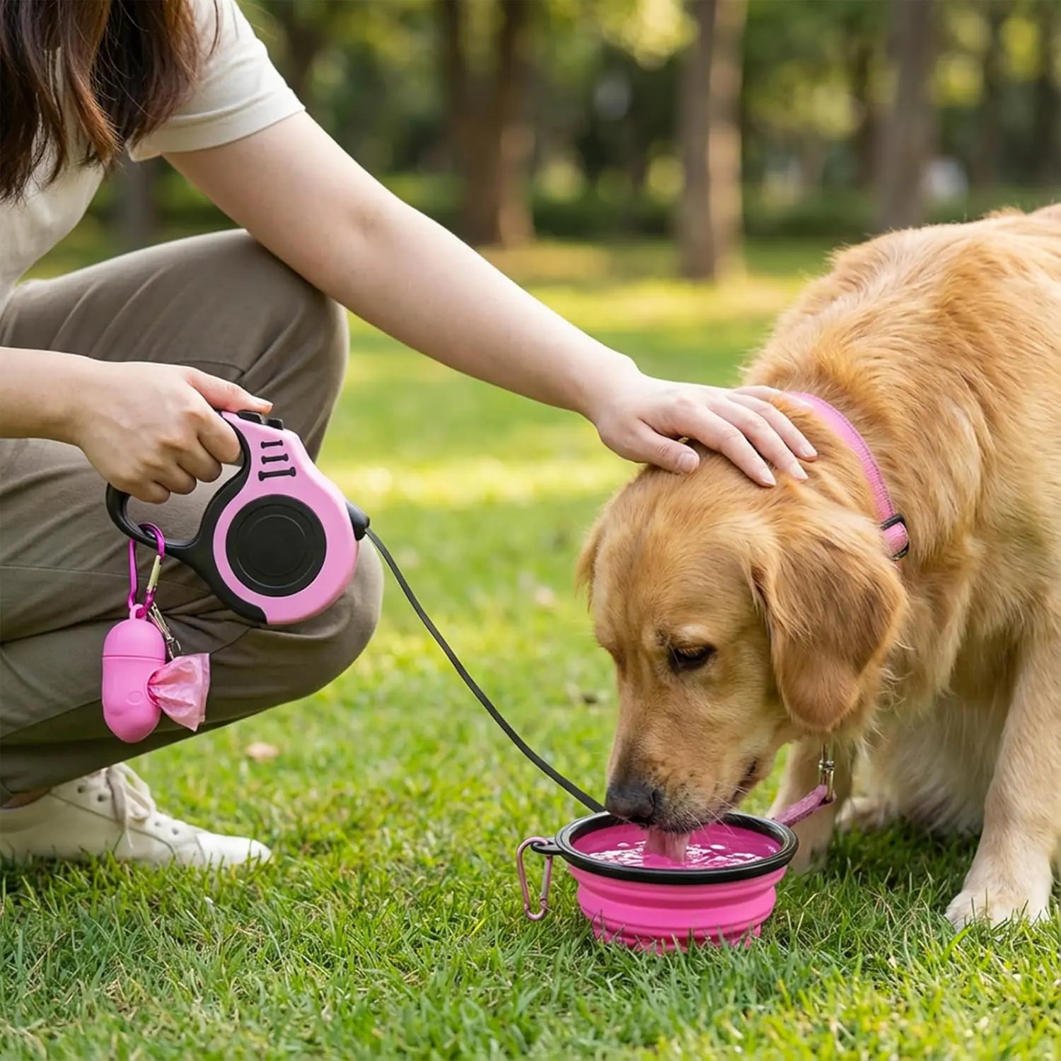 Retractable Dog Leash with Poo Bag 2 2026031005385174
