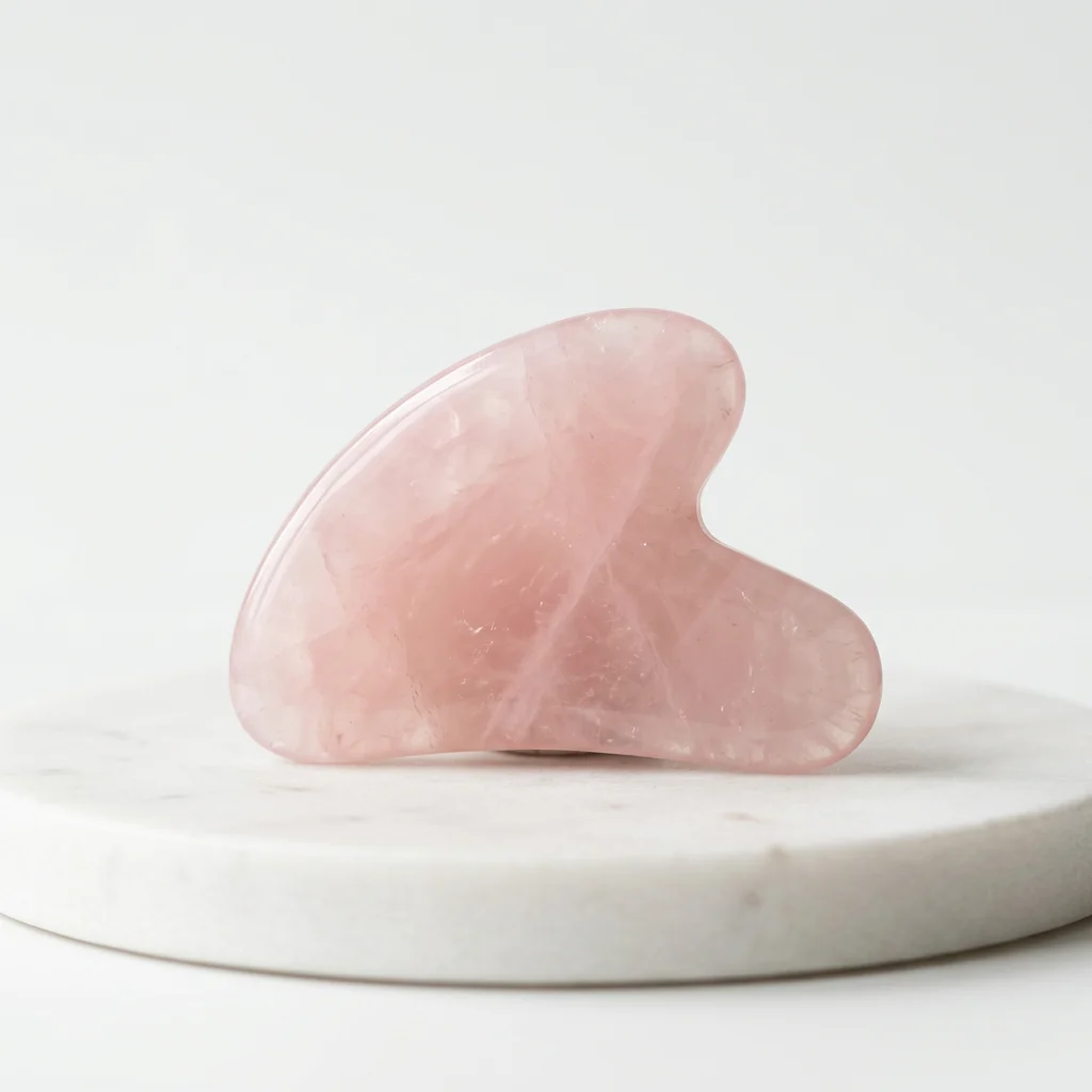 Facial Tools Wholesale: 7 Proven Pro Tips for Sourcing & Import from China 12 High end rose quartz gua sha tool, professional product photography, white minimalist background